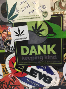 a collection of cannabis stickers