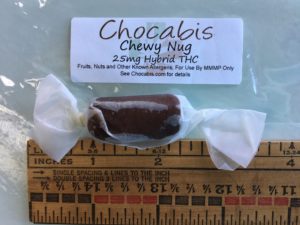 edible marijuana in a chew with 25 mg of THC