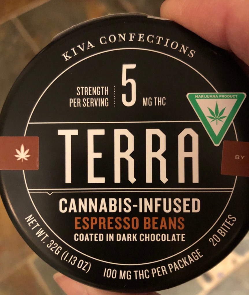 great for the first time cannabis user, terra bites in a round box are 5 mg each